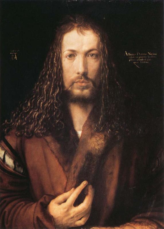 Albrecht Durer Self-Portrait with Fur Coat Sweden oil painting art